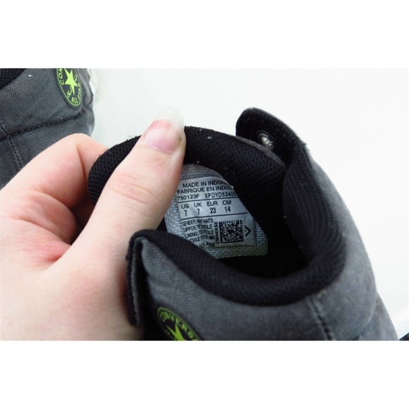 Converse all Star Toddler Boys 7 Medium Gray high top Fabric 6c1504m88 - Picture 5 of 6